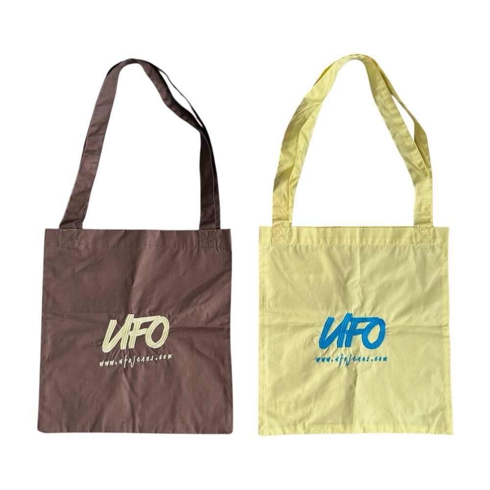 2 UFO Jeans mini totes